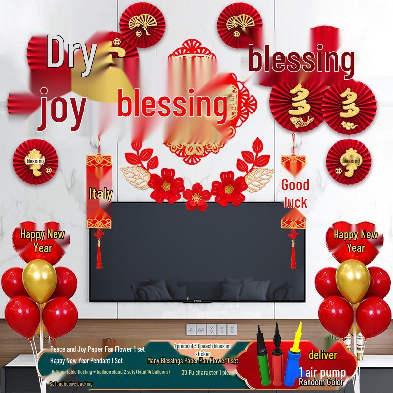 New Year Spring Festival Paper Fan Flower Decorations for Store and Home
