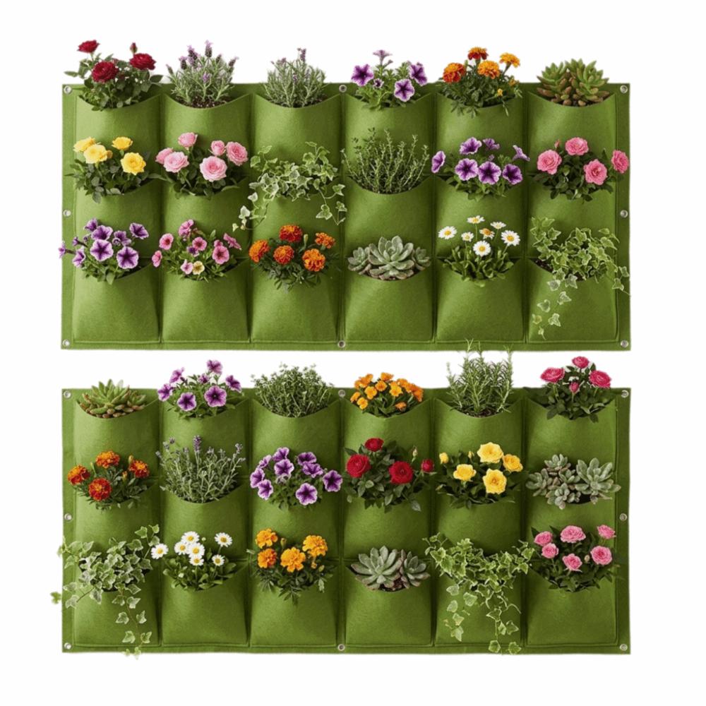 

2 шт. 100*50 см Подвесной настенный мешок-плантатор 18 карманов Вертикальный озеленитель Садоводство на открытом воздухе 18 Pockets