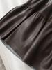 Women's High Waist PU Leather A-line Skirt – Slimming and Fluffy, Elastic Waist, Autumn 2025 Edition