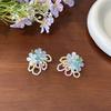 Sweet Fresh Floral Beaded Stud Earrings For Women Daily Vacation Wear