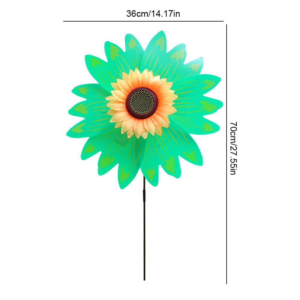 Colorful Windmill Rotating Sunflower Wind Spinner Stake Standing Lawn Flower Pinwheel Outdoor Party Garden Yard Decor Kids Toys