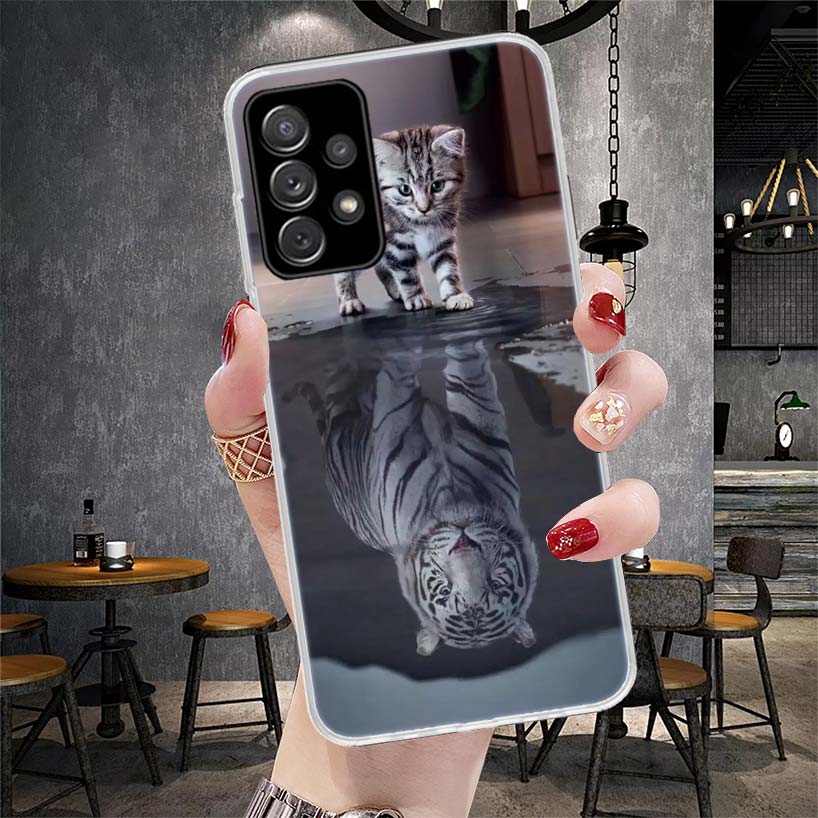 Cool Animal Big Cat Tiger Soft Phone Case For Samsung Galaxy A12 A22 A32 A52 A72 A02S A51 A50S A71 A70 A31 A20S Note 20 Ultra S1