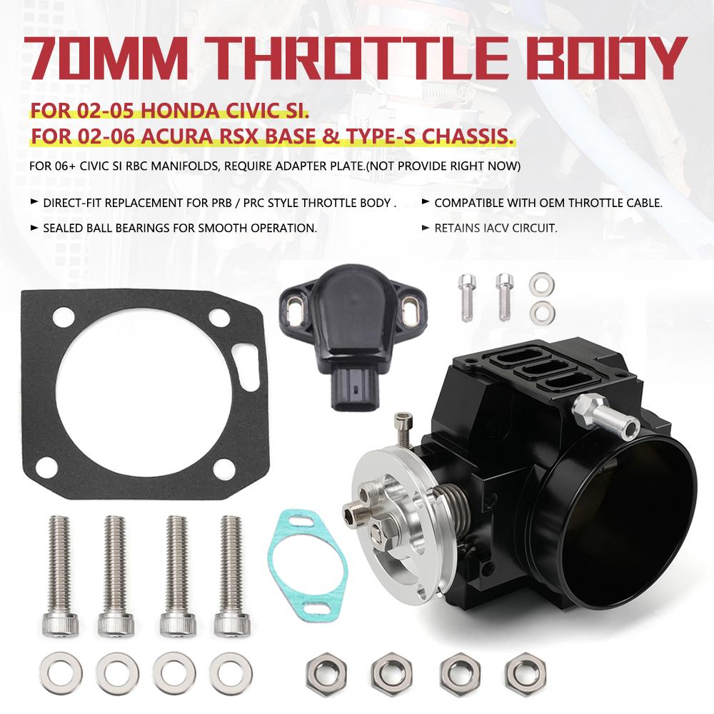 70MM Intake Throttle Body with TPS Throttle Body Position Sensor K-Series K20 K20A For Acura RSX DC5 Honda Civic SI EP3 FG FA