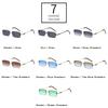  Fashion Rectangle Women Sunglasses Vintage Rimless Clear Ocean Gradient Lens Men UV400 Trending Sun Glasses