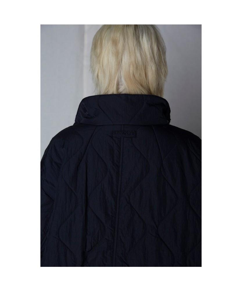 Sand Sound (Unisex) Big Pocket Padded Quilted Jumper Black