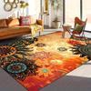 Beautiful Floral Print Area Rug, Aesthetic Flower Floor Mat for Entryway Living Room Bedroom, Washable Indoor Outdoor Carpet