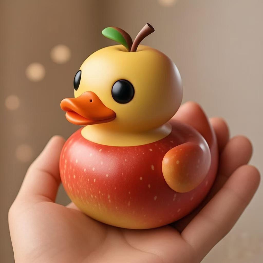 Fruit Duck Resin Figurines Set - Mini Cute Strawberry Ducks Decor for Desk, Garden Party Favors