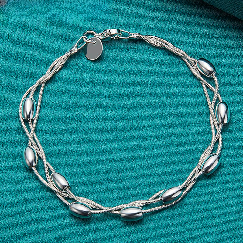 1pc Silver Multi Layers Thin Chain Bracelet Niche Design Hand Chain Jewelry Women Fashion
