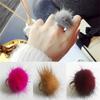Opening Adjustable Pompom Fur Ball Ring Alloy Ring Cute Fur Ball Mink Hair Finger Ring  Women