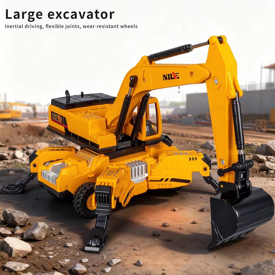 1pcs - New 1:50 ABS Plastic Model Automotive Engineering Large Lift Excavator Model Drawing Grab Science and Education Toy Car