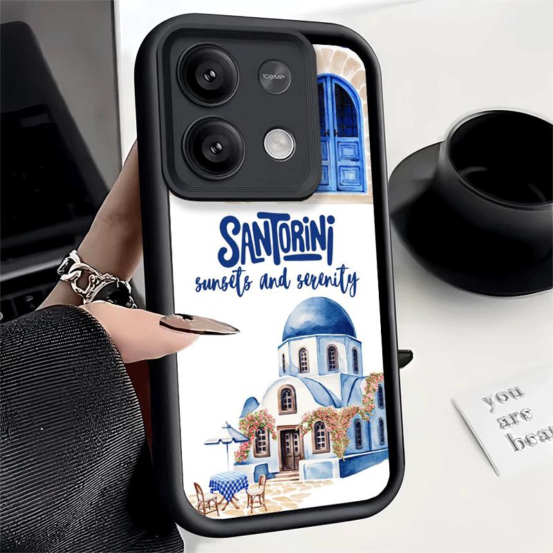 Santorini Greece Summer Soft Phone Case for Xiaomi Poco X7 X6 X5 Pro X4 Gt X3 F7 Ultra M8 M7 Redmi 15C 15 14C 13 13C 12 12C 10 1