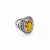 Vintage Style Citrine Ring In 925 Silver – Natural Oval Yellow Gemstone Jewelry for Women, Citrine Ring for Her