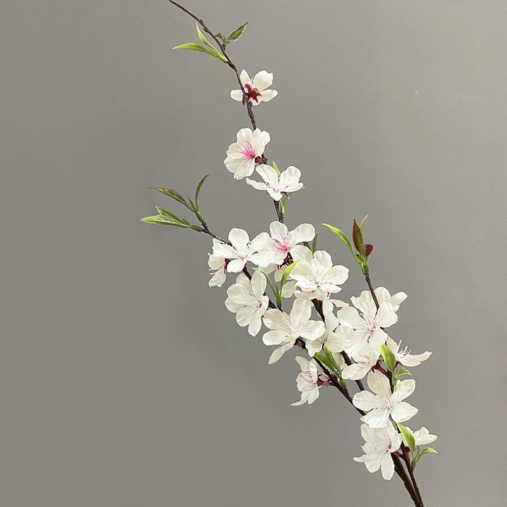 Artificial Peach Blossom Branch Natural Artificial Flower Vine Vivid Blossom Branch Flexible Silk Flower Decoration For Home