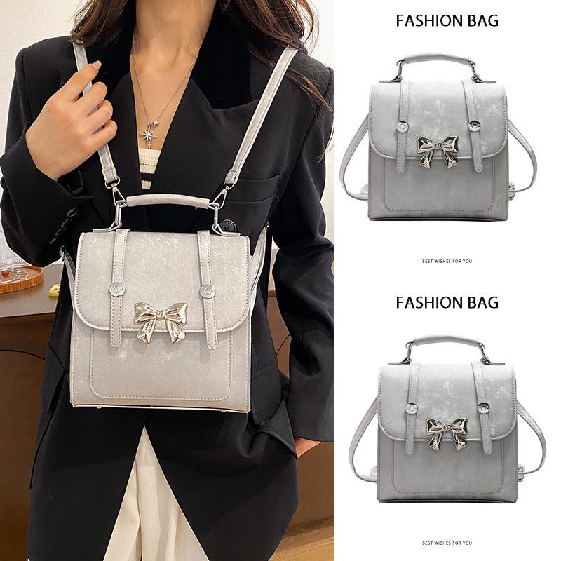 

2025 Women s High-End Niche Design Bow Backpack - Spring/Summer Fashion for Students срібний