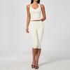 Contrasting color grinding yoga suit for women, neck V-neck, hip lift, abdomen, high waist, cropped pants, sports suit for women