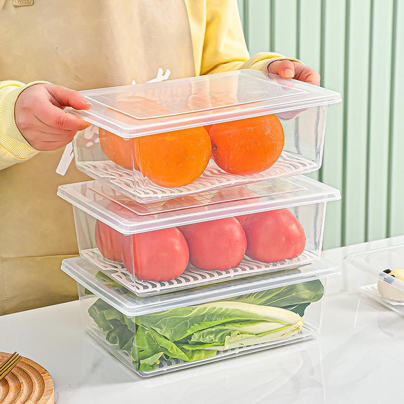 Japanische lebensmittelechte Kühlschrank-Aufbewahrungsbox: Geruchsverhindernd, Kühlen und Gefrieren, Gemüseabtropfbox für die Küche