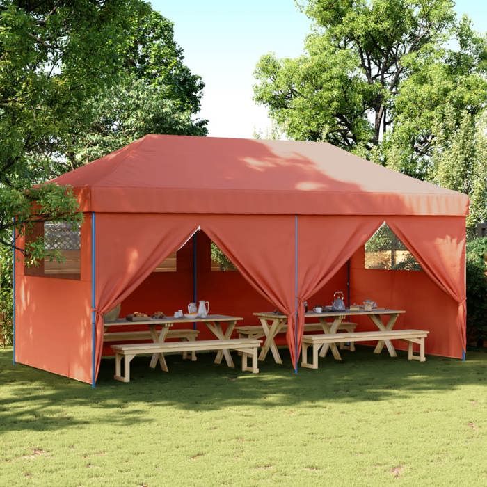VidaXL Tente de réception pliable escamotable avec 4 parois latérales, tente, tente à auvent, auvent de gazebo, tente 4004957