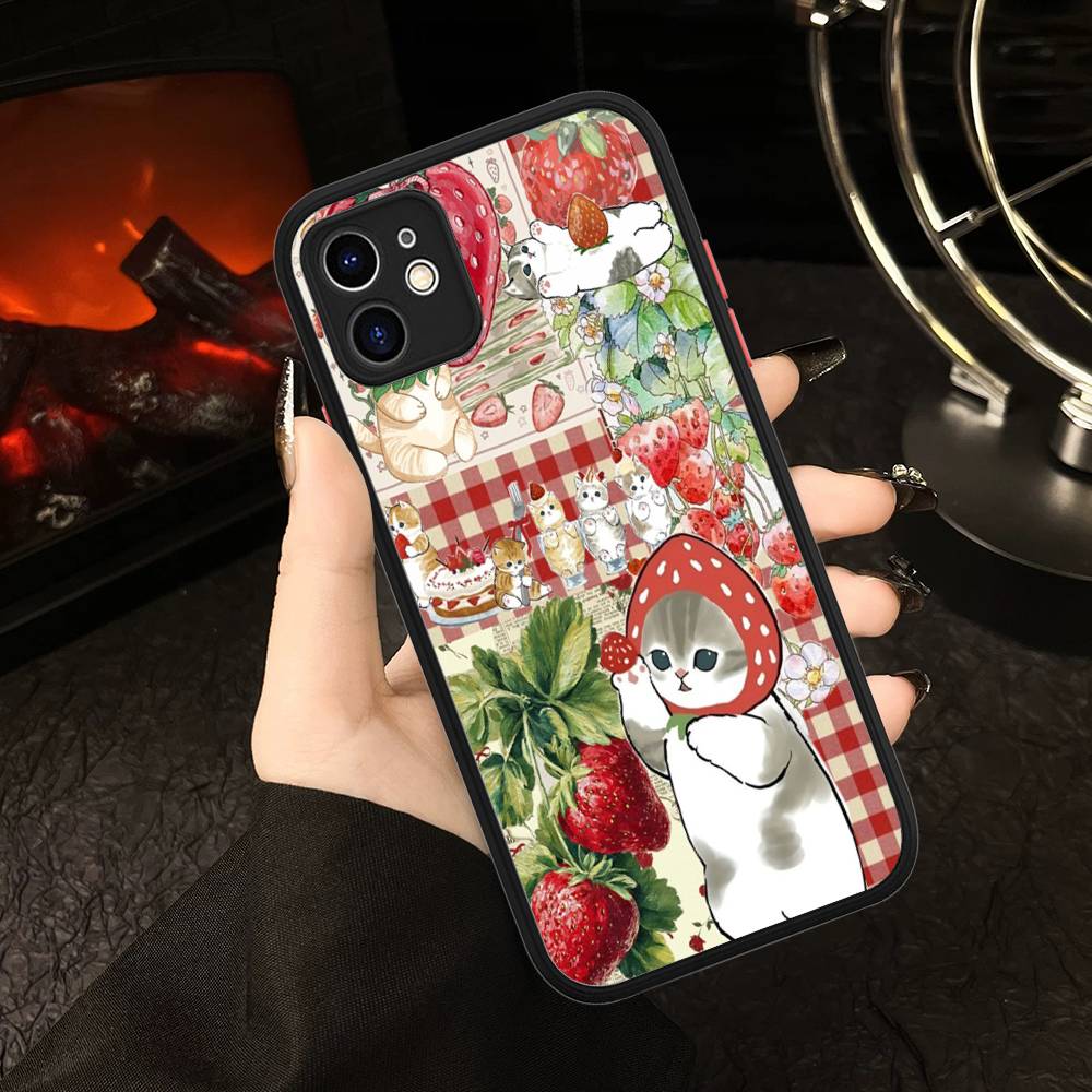 

M-Mofusand Cute Shark Cat Matte Protective Case For IPhone 16 15 14 13 12 11 Pro Max X XS MAX Protection Case iphone 14 plus