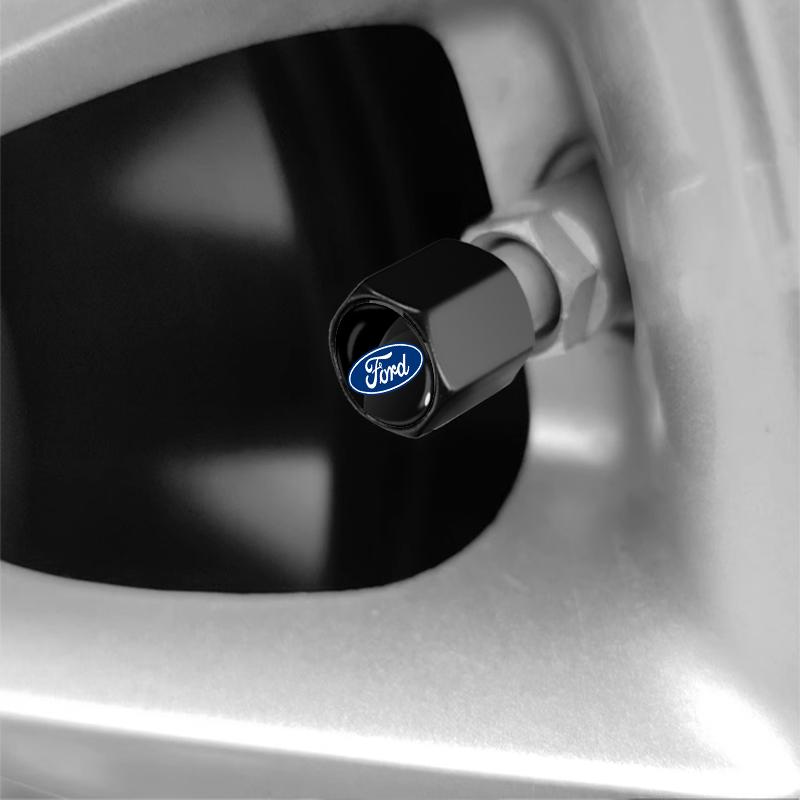 Car Styling Keychain Key Ring with Auto Tire Valve Caps For Ford Escape Kuga Mondeo Ecosport Fiesta Focus 2 3 MK1 MK2 Fusion gzcp67