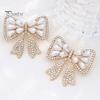 Elegant Bow Brooch with Faux Pearls Rhinestones, Women Vintage Bowknot Alloy Pin Lapel Pin, Jewelry Accessories for Coats Dresses Shawls Shirts