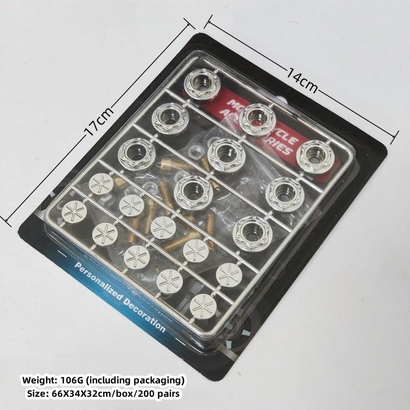 ISGTDRM Motorcycle License Plate Holder Bolt Screw 6MM Red Hexagonal License Plate Fairing Bolt Screw Motor Decoration