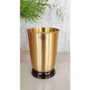 Pure Brass Matt Finish Glass/Tumbler with Black Bottom, Serveware & Drinkware, Ayurveda Healing, Volume-270 ML, 2 Piece