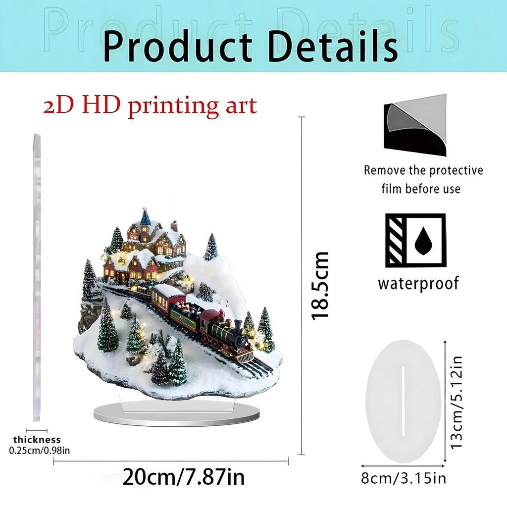 Rotating Christmas Carousel 2D Acrylic Standee - Festive Gift & Home Decoration