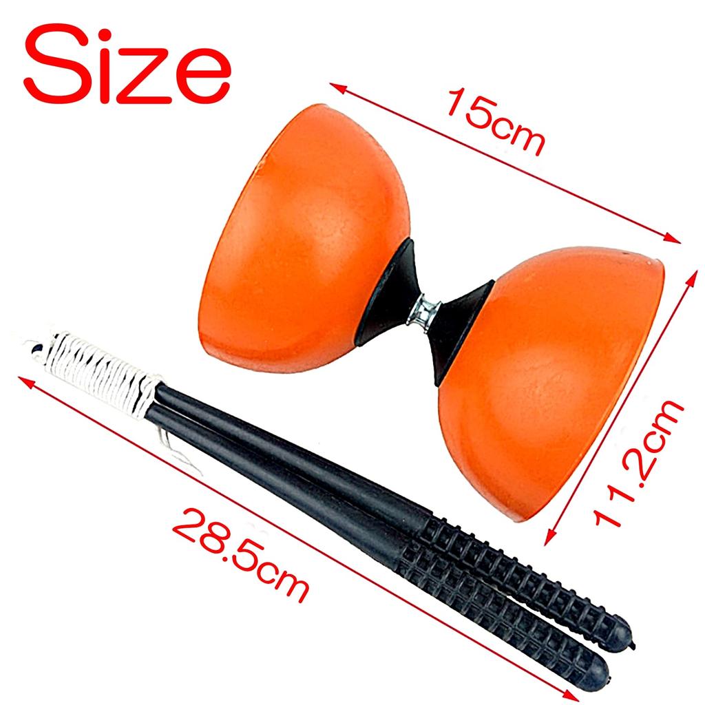[TradeWind] Chinese Yo-Yo Diabolo Juggling Street Performance Circus Yo-Yo with String and Stick (Orange)