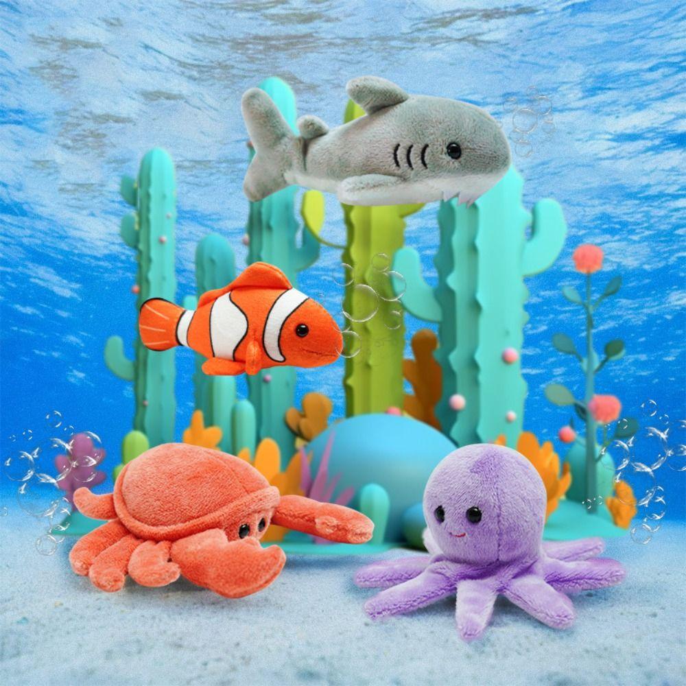 

Turtle Whale Octopus Sea Animals Finger Puppet Plush Doll Animal Hand Puppet Kid Gift Style E