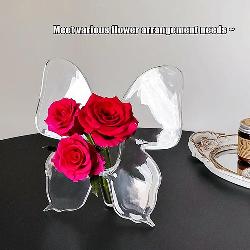 Creative Butterfly Vase Flowers Pot Desk Decoration Flower Arrangement Butterfly Decorative Floral Vases Room Aesthetic Decor