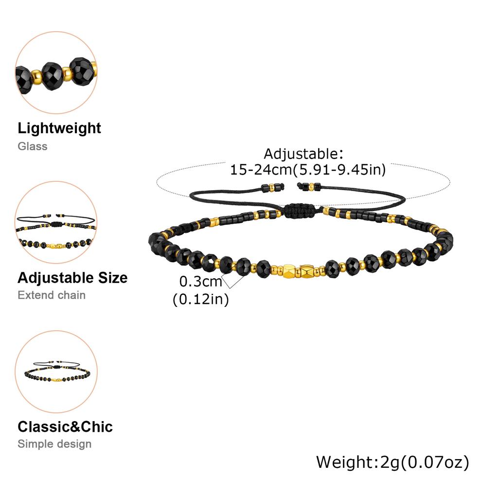 Vnox Multilayer Small Seed Beads Bracelet, Handmade Wove Colored Chains, Bohemia Jewelry Waterproof