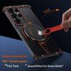 For Samsung Galaxy S25 Ultra Magnetic Case Aluminium Alloy Frameless Phone Cover with Kickstand