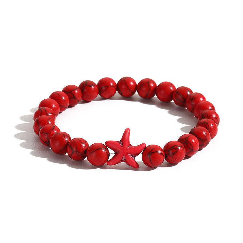 Starfish Handmade Beaded Bracelet with Elastic Cord - Fashionable Commuting Style