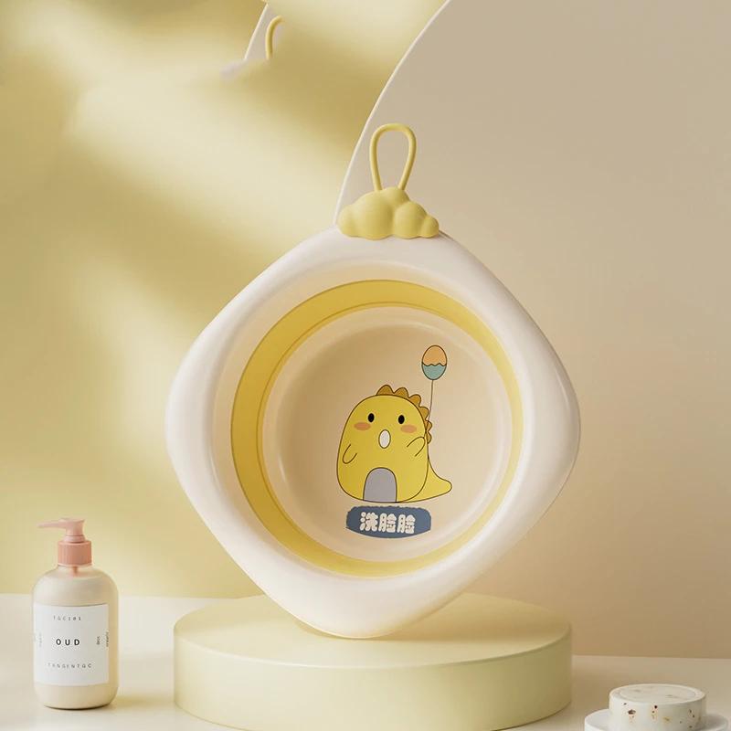 

Складной умывальник для детей Портативный умывальник для новорожденных Детский утолщенный пластиковый таз Маленький детский таз для домашнего использования жёлтый