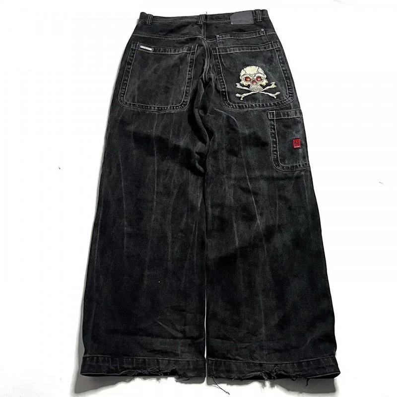Blugi din Denim cu Imprimeu Grafic Hip Hop, Croială Largă, pentru Bărbați, Stil Y2K Harajuku, Pantaloni cu Picior Drept