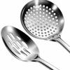 1Pcs Stainless Steel Colander Filter Spoon Multifunctional Oval Oil Skimmer Scoop Long Handle Ramen Scoop Kitchen Utensils