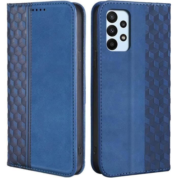 Coque - Samsung - Galaxy A23 5G - Effet Cuir - Motif Mosaïque - Fermeture Magnétique