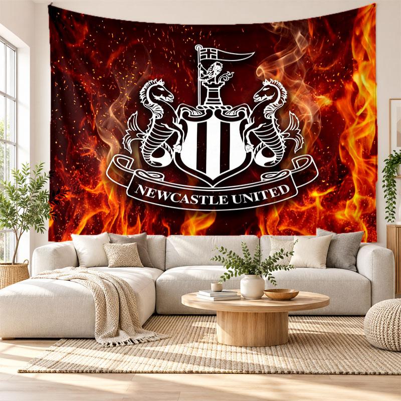 Newcastle United Football Wall Tapestry, Soft Fabric Wall Hanging, Decorative Backdrop For Bedroom Home Wall Art