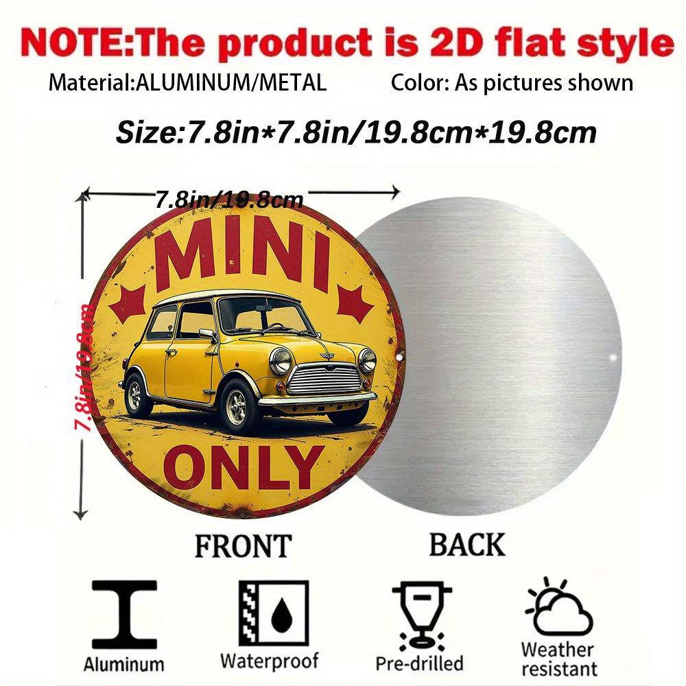 Hisun Tin Sign Vintage Mini Only Classic Car Themed Round Metal Tin Sign Retro Garage Wall Decor Art Plaque