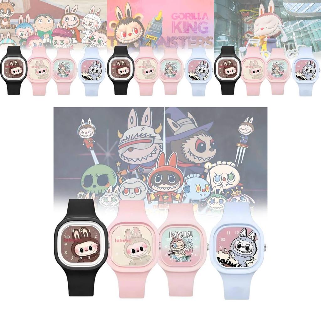 Ceas Trendy pentru Copii cu Desene Animate Bubble Mart, de Înaltă Calitate, Curea Moale din Silicon Jelly