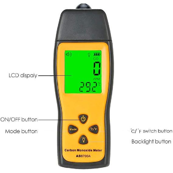 Handheld Carbon Monoxide Meter, Carbon Monoxide Detector, High Precision CO Detector, Portable CO Gas Leak Detector, CO Gas Monitor Tester