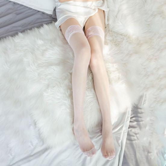 Thigh High Stocking for Women Sheer Nylon Lace Top Pantyhose Anti-slip Over-Knee Silky Stocking for Nightclub Daily Wear