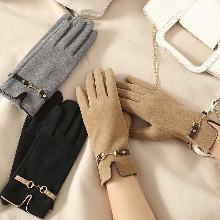 Gloves Women's Winter Velvet Cold Warm Gloves Riding Driving Touch Screen New Gloves