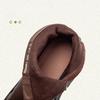 Johnature Genuine Leather Thick Soled Ankle Boots Retro Round Toe Thick Heeled Women's Short Boots