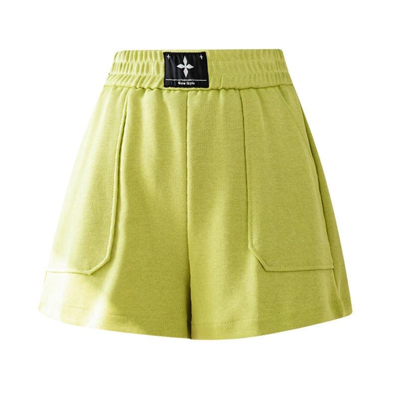 Dámské bavlněné šortky Letní tenké s vysokým pasem A-střihu Krátké Volné Kalhoty se širokými nohavicemi