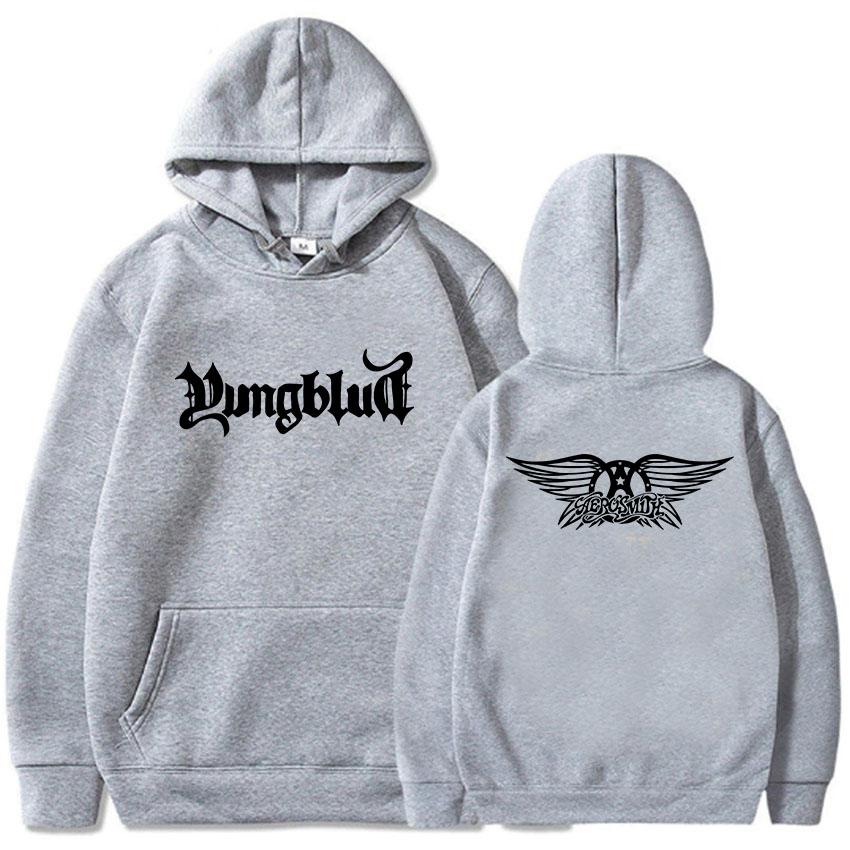 Aerosmith YUNGBLUD Ještě jednou Mikiny Fleece Zima Dlouhý rukáv Pánské Mikiny S kapucí Módní Pánské Dámské Oblečení