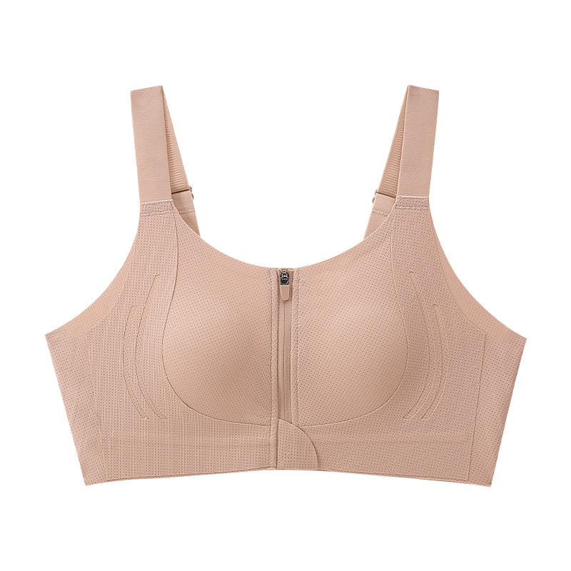 Front Zipper Rabbit Ears Full Cup Big Breasts Small Thin Styles Gathered Anti-sagging Beautiful Back Closed Breast Bra