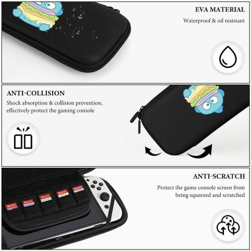Switch Game Console Storage Bag, Hangyodon Switch Case, Protective Cover Pouch, Game Card Storage Bag, Nintendo Switch Storage, Hard Pouch, Large Capa