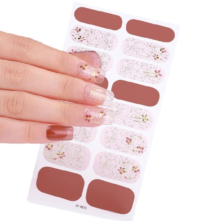 Nails Art Sticker Bronzing Nail Wraps Waterproof Gels Nail Strips with Nail File