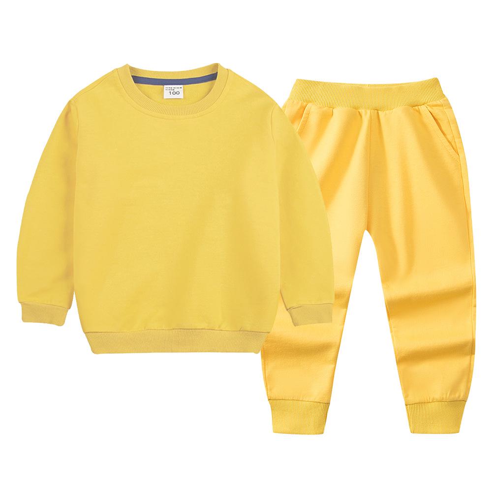 Children's Hoodie & Sweatpants Set: Autumn/Winter Casual Two-Piece with Custom Print Option